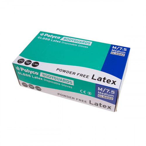 Jednorázové latexove rukavice Polyco Healthline, 100 kusov,  Veľkosť M