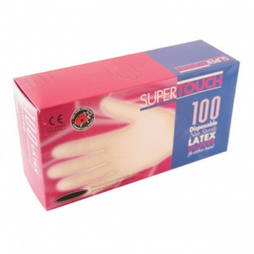 Jednorázové latexove rukavice SUPERTOUCH, 100 kusov,  Veľkosť XL