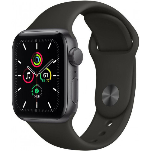Apple Watch SE GPS, 40mm, puzdro z vesmírno šedého hliníka s čiernym športovým remienkom