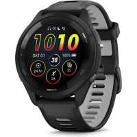 Garmin Forerunner 265 Black Bezel and Case with Black/Powder Gray Silicone Band