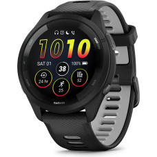 Garmin Forerunner 265 Black Bezel and Case with Black/Powder Gray Silicone Band