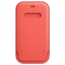 Kožený návlek s MagSafe na iPhone 12 Pro Max citrusovo ružový