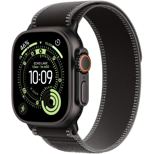 Apple Watch Ultra 3 (2025) 49mm Čierny titán s čiernym/uhlovým trailovým ťahom M/L