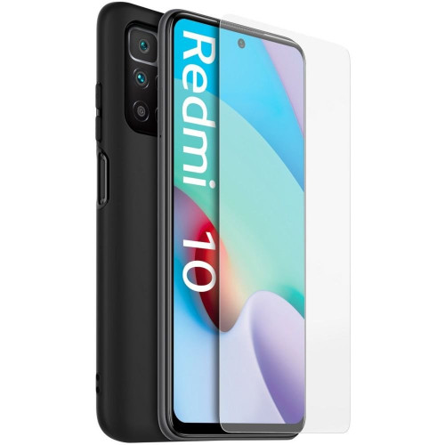 Made for Xiaomi TPU Kryt + Tvrdené Sklo pre Xiaomi Redmi 10 / Redmi 10 (2022) Black