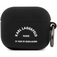 Karl Lagerfeld Rue St Guillaume Silikónové Puzdro pre Airpods 3 Black