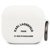 Karl Lagerfeld Rue St Guillaume Silikónové Puzdro pre Airpods 3 White