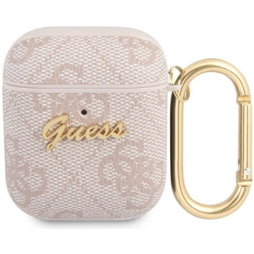 Guess 4G Script PC/PU Puzdro pre AirPods 1 / AirPods 2 Pink