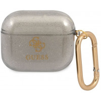Guess 4G TPU Glitter Puzdro pre Airpods 3 Black