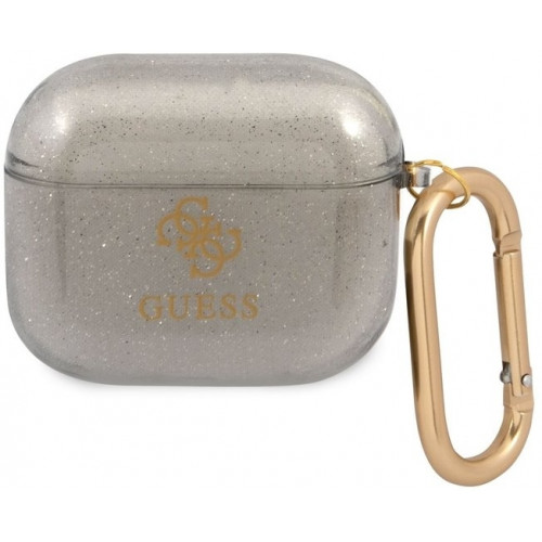 Guess 4G TPU Glitter Puzdro pre Airpods 3 Black