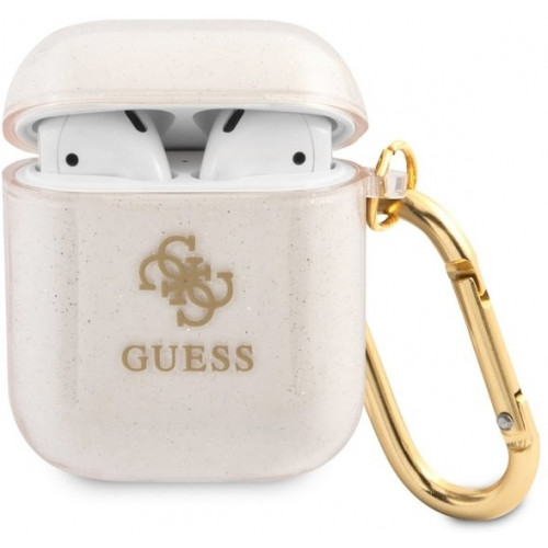 Guess 4G TPU Glitter Puzdro pre AirPods 1 / AirPods 2 Gold