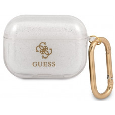 Guess 4G TPU Glitter Puzdro pre Airpods Pro Transparent