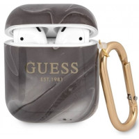 Guess TPU Shiny Marble Puzdro pre AirPods 1 / AirPods 2 Black
