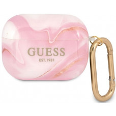 Guess TPU Shiny Marble Puzdro pre Airpods Pro Pink