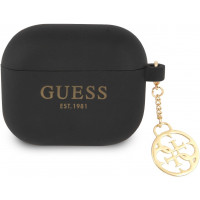 Guess 4G Charm Silikónové Puzdro pre Airpods 3 Black
