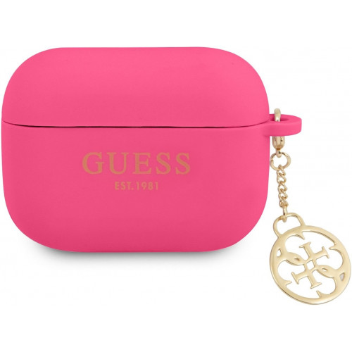Guess 4G Charm Silikónové Puzdro pre Airpods Pro Fuchsia