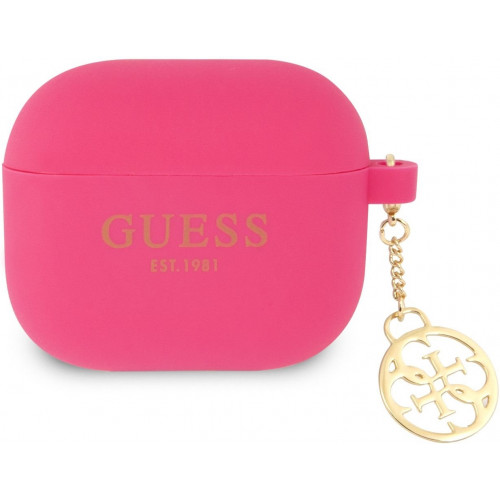 Guess 4G Charm Silikónové Puzdro pre Airpods 3 Fuchsia