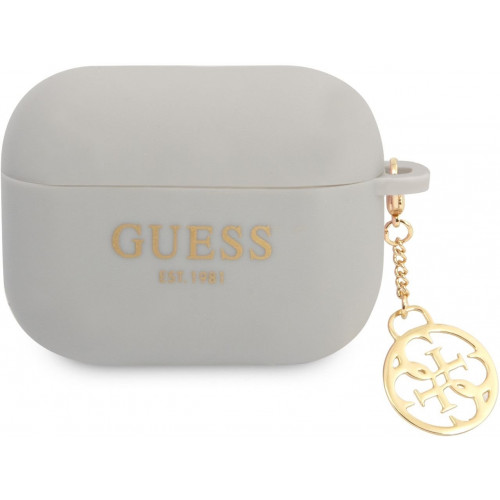 Guess 4G Charm Silikónové Puzdro pre Airpods Pro Grey
