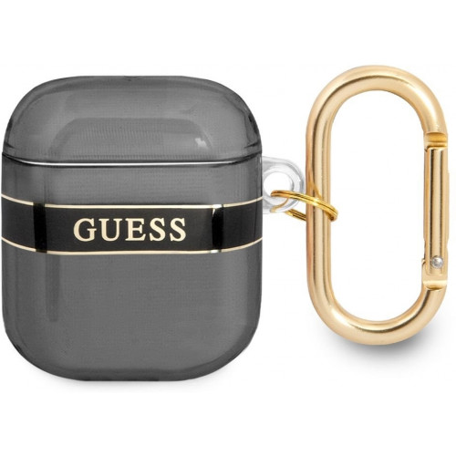 Guess TPU Printed Stripe Puzdro pre AirPods 1 / AirPods 2 Black