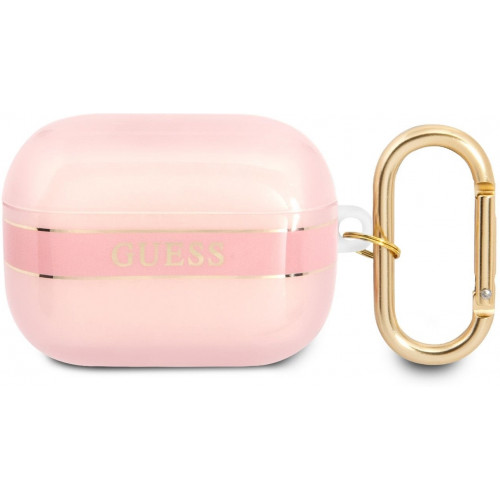 Guess TPU Printed Stripe Puzdro pre Airpods Pro Pink