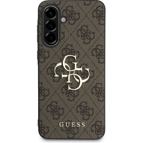 Guess PU 4G Metal Logo Zadný Kryt pre Samsung Galaxy A56 5G Brown
