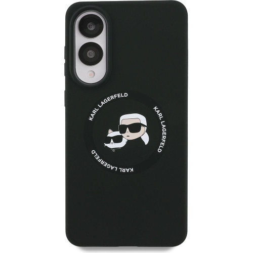 Karl Lagerfeld Liquid Silicone Double Heads MagSafe Zadný Kryt pre Samsung Galaxy S25 Edge Black
