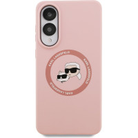 Karl Lagerfeld Liquid Silicone Double Heads MagSafe Zadný Kryt pre Samsung Galaxy S25 Edge Pink