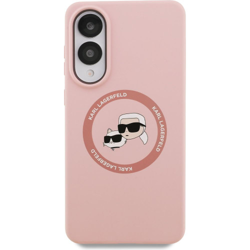 Karl Lagerfeld Liquid Silicone Double Heads MagSafe Zadný Kryt pre Samsung Galaxy S25 Edge Pink