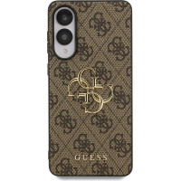 Guess PU 4G Metal Logo Zadný Kryt pre Samsung Galaxy S25 Edge Brown