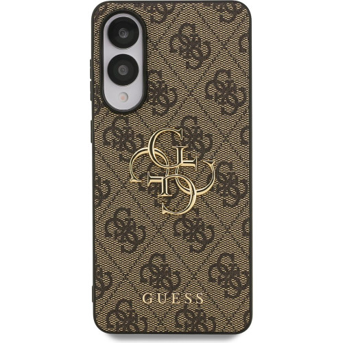 Guess PU 4G Metal Logo Zadný Kryt pre Samsung Galaxy S25 Edge Brown