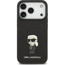 Karl Lagerfeld Fixed Glitter Metal Ikonik Zadní Kryt pre iPhone 17 Pro Black
