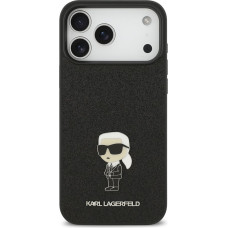 Karl Lagerfeld Fixed Glitter Metal Ikonik Zadní Kryt pre iPhone 17 Pro Max Black