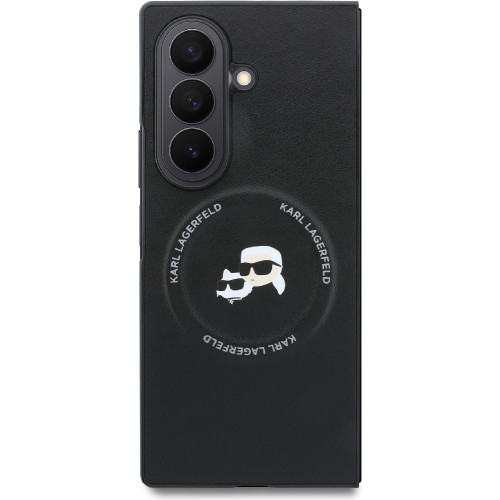 Karl Lagerfeld PU Karl and Choupette Heads Magnetic Zadný Kryt pre Samsung Galaxy Z Fold8 Ultra Black