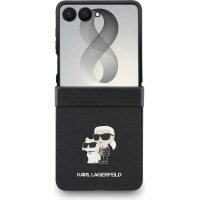Karl Lagerfeld PU Saffiano Karl and Choupette Zadný Kryt pre Samsung Galaxy Z Flip8 Black