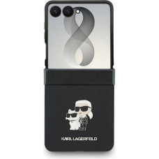 Karl Lagerfeld PU Saffiano Karl and Choupette Zadný Kryt pre Samsung Galaxy Z Flip8 Black