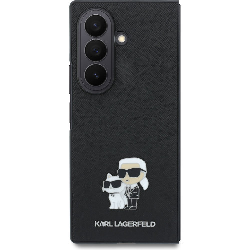 Karl Lagerfeld PU Saffiano Karl and Choupette Zadný Kryt pre Samsung Galaxy Z Fold8 Ultra Black