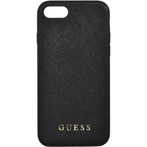 Guess Saffiano PU Silicone Zadný Kryt pre Apple iPhone 7 / iPhone 8 / iPhone SE (2020) / iPhone SE (2022) Black