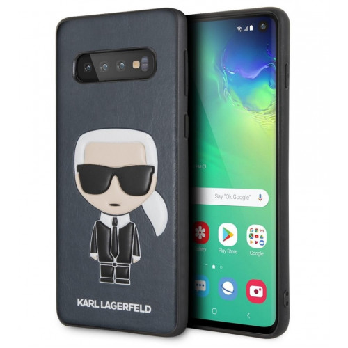 Karl Lagerfeld Ikonik Full Body PC/TPU Puzdro pre Galaxy S10 Blue