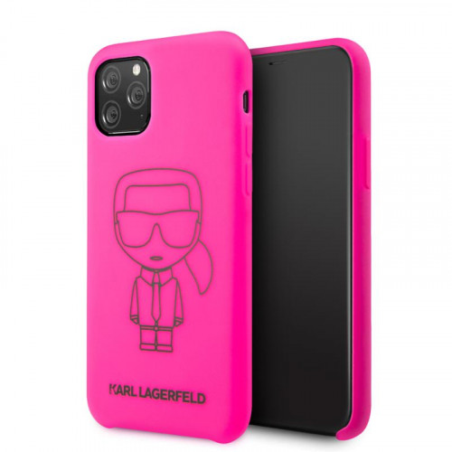 Karl Lagerfeld Silikónový Kryt pre Apple iPhone 11 Pro Black Out Pink (EU Blister)