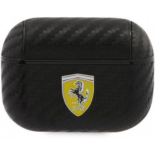 Ferrari Carbon PC/PU Puzdro pre Airpods Pro Black