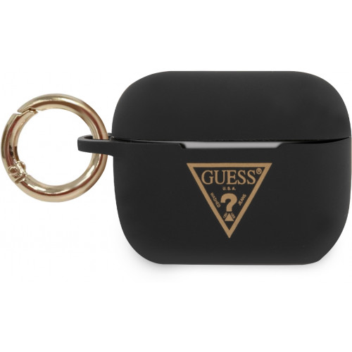 Guess Triangle Silikónové Puzdro pre Airpods Pro Black