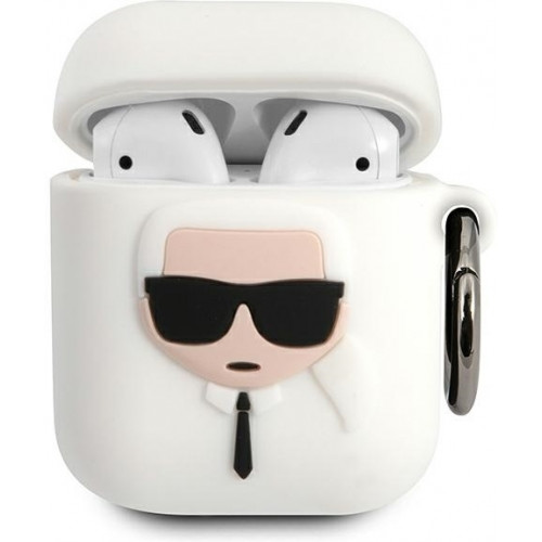 Karl Lagerfeld Karl Head Puzdro pre AirPods 1 / AirPods 2 White