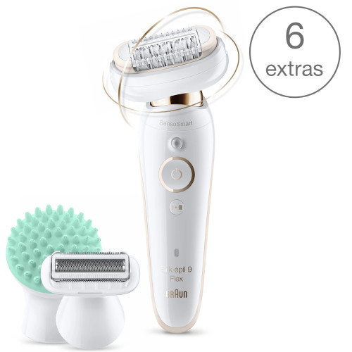 Braun Silk-épil 9 Flex 9020 Wet&Dry s 6 nadstavcami, vrátane nadstavca pre hĺbkovú masáž