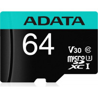 ADATA Premier Pro microSDXC UHS-I U3 Class 10(V30S) 64GB + Adaptér