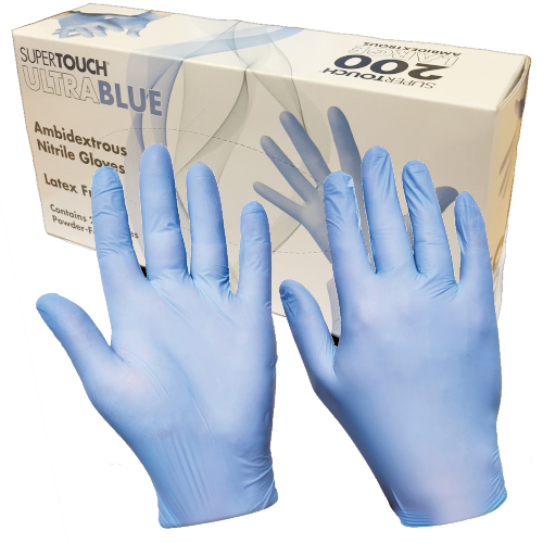 Jednorázové Nitrilove rukavice Super Touch Ultra Blue, 200 kusov, veľkosť XL