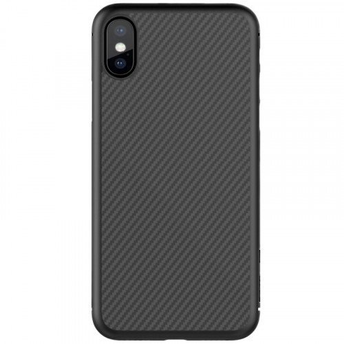 Nillkin Synthetic Fiber Ochranný Zadný Kryt Carbon Black pre iPhone X / Xs