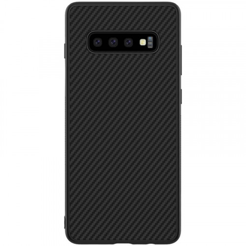 Nillkin Synthetic Fiber Ochranný Zadný Kryt Carbon Black pre Samsung Galaxy S10+