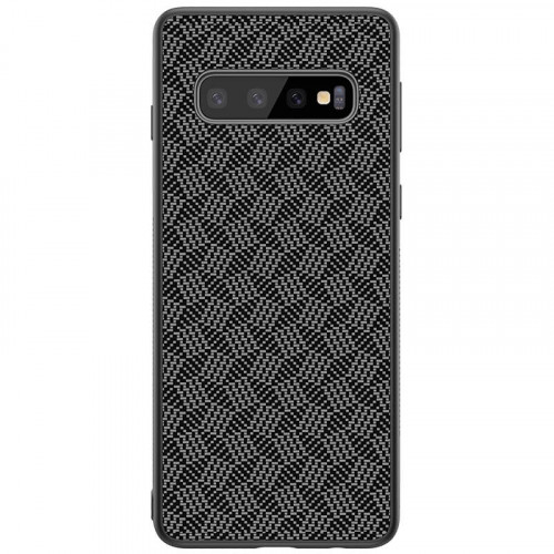 Nillkin Synthetic Fiber Ochranný Zadný Kryt Plaid Black pre Samsung Galaxy S10+