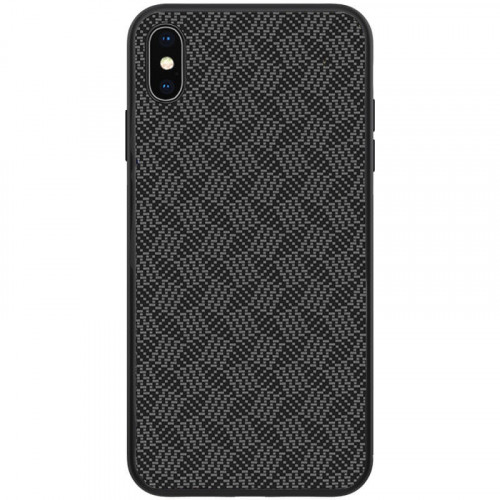 Nillkin Synthetic Fiber Ochranný Zadný Kryt Plaid Black pre iPhone X / Xs