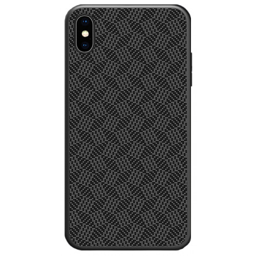 Nillkin Synthetic Fiber Ochranný Zadný Kryt Plaid Black pre iPhone Xs Max