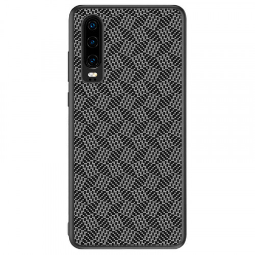 Nillkin Synthetic Fiber Ochranný Zadný Kryt Plaid Black pre Huawei P30